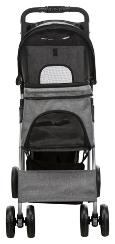 TRIXIE Hondenbuggy Inklapbaar Eénhandig bediend, 4-wiel stabiliteit & parkeerremmen - Grijs - 47x80x100 cm, tot 11 kg