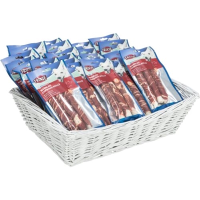 TRIXIE Kauwrol Denta Fun Marbled Beef Chewing Rolls Gebitverzorgend, Glutenvrij, Anti-verveling - Gemarmerd - 17 cm 140 g