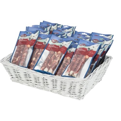 TRIXIE Kauwrol Denta Fun Marbled Beef Chewing Rolls Gebitverzorgend, Glutenvrij, Anti-verveling - Gemarmerd - 17 cm 140 g