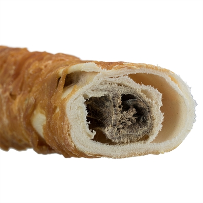 TRIXIE Kauwrol Denta Fun Filled Chicken Chewing Roll Driedelige kip-omwikkelde runderhuid gevuld met runderlever & long - naturel - 28 cm 150 g