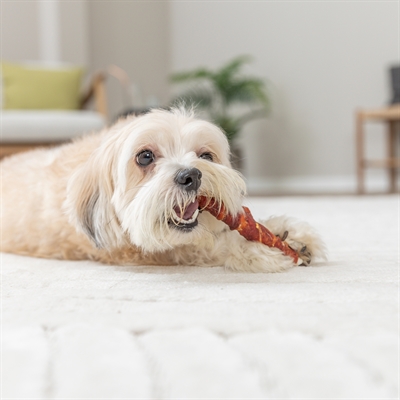 TRIXIE Kauwrol Denta Fun Filled Chicken Chewing Roll Driedelige kip-omwikkelde runderhuid gevuld met runderlever & long - naturel - 28 cm 150 g