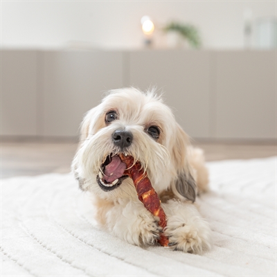TRIXIE Kauwrol Denta Fun Filled Chicken Chewing Roll Driedelige kip-omwikkelde runderhuid gevuld met runderlever & long - naturel - 28 cm 150 g