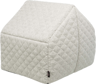 TRIXIE Hondenmand Huis Noah Orthopedisch memory-kussen & afneembare hoes, huisvorm voor geborgenheid - lichtgrijs - 43x40x45 cm