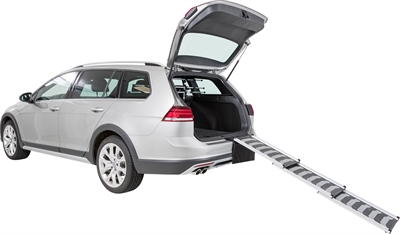 TRIXIE Loopplank Telescopisch Uitschuifbaar Slipvast & Bumperbeschermend - Zwart/grijs - 78–175×40 cm, tot 90 kg