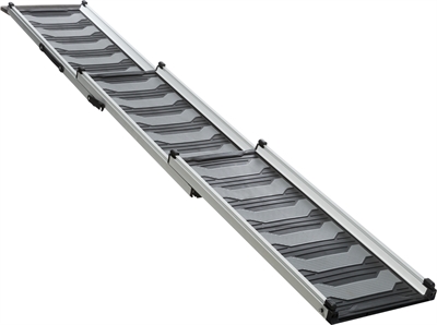 TRIXIE Loopplank Telescopisch Uitschuifbaar Slipvast & Bumperbeschermend - Zwart/grijs - 78–175×40 cm, tot 90 kg