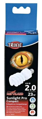 TRIXIE Terrariumlamp Sunlight Pro Compact 2.0 UVB+UVA 23W Vol spectrum voor reptielen - Daglicht - 6x6x15,2 cm