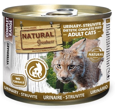 NATURAL GREATNESS Natvoer Cat Urinary Care Dietetic Junior/Adult Graanvrij, Hoog vleesgehalte, Ondersteunt blaasgezondheid - 200 g
