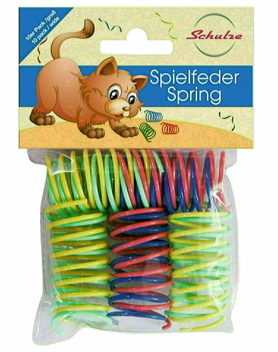 SCHULZE Kattenspeelgoed Spiral Springs Hard plastic, rollend & veerend voor actief speelplezier - Vrolijke kleuren - 10 st