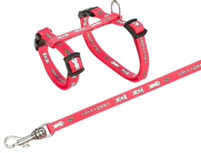TRIXIE Konijnentuig Baby Bunny Traploos verstelbaar incl 125 cm looplijn - Assorti - 20-33x0,8+125 cm