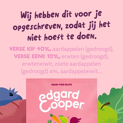 Edgard & Cooper Puppy Verse Scharrelkip/Kip hondenvoer droog 12 kg