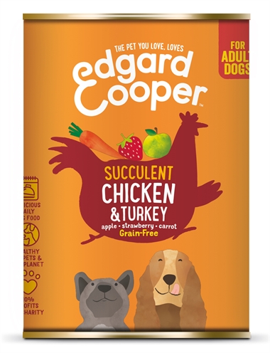 Edgard & Cooper Adult stukjes kip kalkoen hondenvoer nat 6x400 g