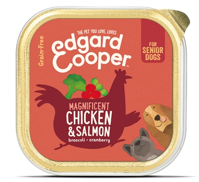EDGARD & COOPER Senior kuipje kip/zalm hondenvoer nat 11x150 g