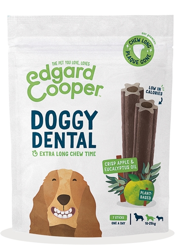 EDGARD & COOPER Dentalsticks Appel/Eucalyptus Plantaardig, Luchtgedroogd, Ondersteunt gebit - M | 160 g