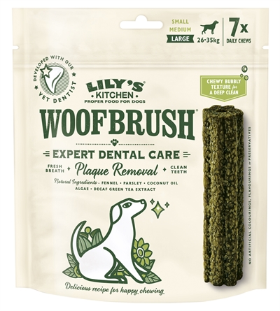 LILY'S KITCHEN Kauwsnack Dog Woofbrush Dental Care - Verzorgt gebit, zacht voor darmen - Large 7x47 g