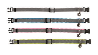 TRIXIE Halsband Kat Reflecterend - Reflecterende lijn, Belletje, Clicksluiting - Assorti - Traploos verstelbaar