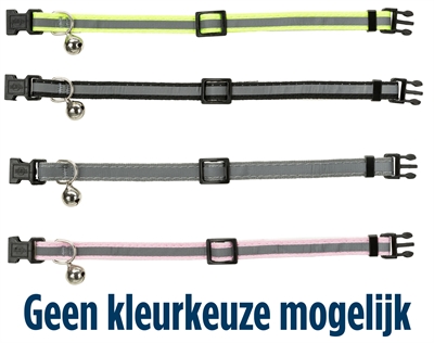 TRIXIE Halsband Junior Kat Kitten Reflecterend - Reflecterende streep, belletje, clicksluiting - Assorti - Verstelbaar