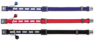 TRIXIE Halsband kat Safer Life Fluweel Reflecterend - Reflecterend, fluweellook, belletje - Assorti - Ver
