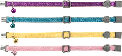 TRIXIE HALSBAND KAT GLITTER MET KUNSTSTOF SLUITING ASSORTI