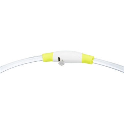 TRIXIE Hondenhalsband USB Flash Light Oplaadbaar, knipper/continu, zicht tot 200 m - Groen - L-XL 65x0,8 cm