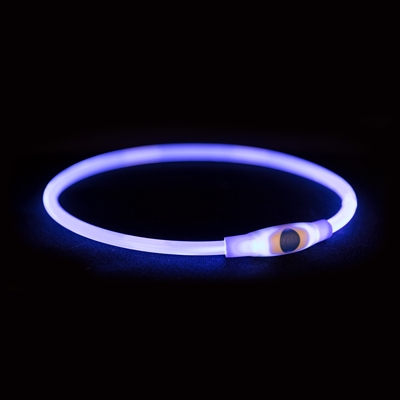 TRIXIE Halsband USB Flash Light Oplaadbaar, 2 standen & zicht tot 200 m - Blauw - 40x0,8 cm