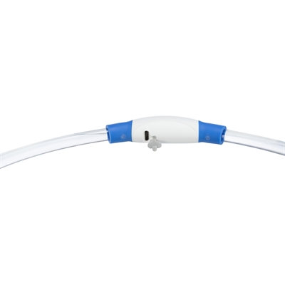 TRIXIE Halsband USB Flash Light Oplaadbaar, 2 standen & zicht tot 200 m - Blauw - 40x0,8 cm