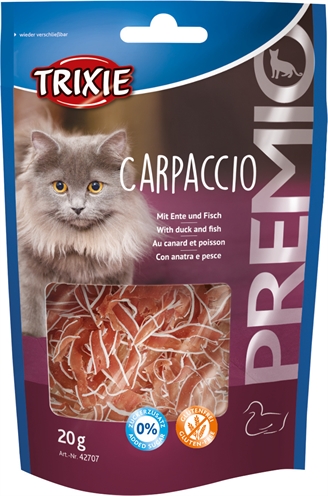 TRIXIE Kattensnack PREMIO CARPACCIO 85% vlees & vis - Glutenvrij, hoog eiwit - 20 g
