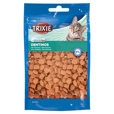 TRIXIE Kattensnoepjes Denta Fun Dentinos gevuld met vitaminen - Reinigt gebit, zonder toegevoegde suikers - 50 g