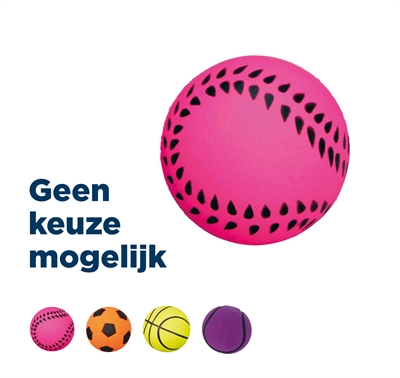 TRIXIE Speelbal hond Neon drijvend schuimrubber - Zonder pieper | Geschikt voor water - Assorti - 4,5x4,5x4,5 cm