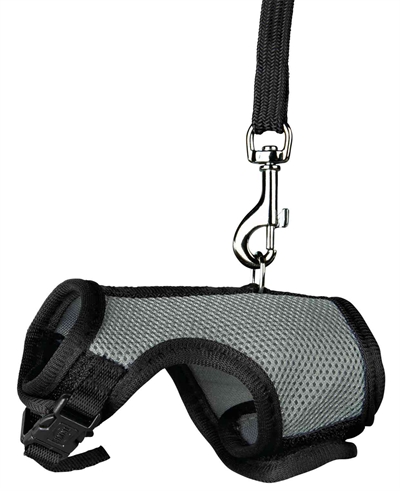 TRIXIE Softtuig met riem voor ratten SOFTTUIG MET RIEM - Mesh, brede drukverdeling, verstelbaar, elastische riem - Assorti - 12-18x120 cm