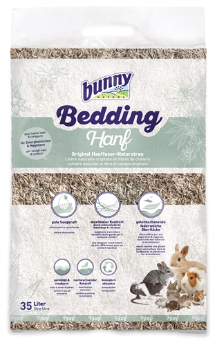 BUNNY NATURE Bodembedekking BUNNYBEDDING Hanf Hennepvezel Zeer zacht, stofarm en biologisch afbreekbaar - 35 L