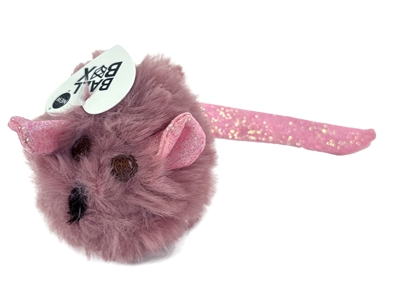 FOFOS Pluche muis kattenspeelgoed Met glitterstaart & belletje - Assorti - 14,5x6x6 cm