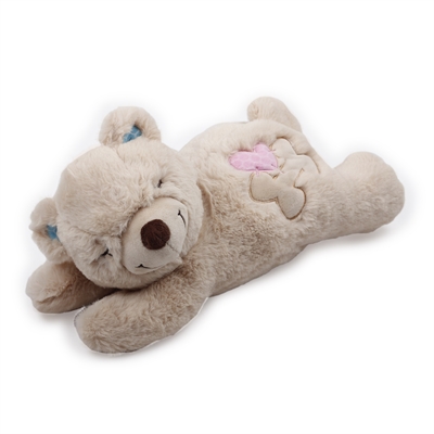 AFP Hondenspeelgoed Little Buddy Warm Bear Verwarmbaar met tourmaline steentjes geruststellend knuffel - Bruin - 36 cm