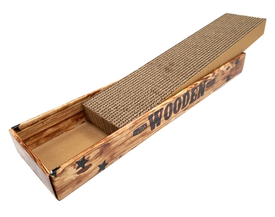 CROCI Krabplank HomeDecor Noce - Omkeerbaar dubbelzijdig, met kattenkruid en moderne houtprint - Bruin - 48x12,5x5 cm