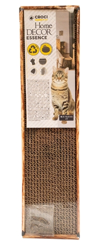 CROCI Krabplank HomeDecor Noce - Omkeerbaar dubbelzijdig, met kattenkruid en moderne houtprint - Bruin - 48x12,5x5 cm