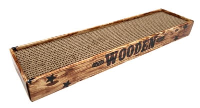 CROCI Krabplank HomeDecor Noce - Omkeerbaar dubbelzijdig, met kattenkruid en moderne houtprint - Bruin - 48x12,5x5 cm