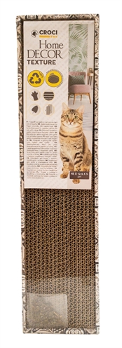 CROCI Krabplank HomeDecor Textuur Maiolica Omkeerbaar dubbelzijdig met kattenkruid - Moderne print - 48x12,5x5 cm
