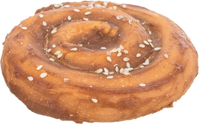 TRIXIE Kauwsnack DENTA FUN CHEWING PIE Runderhuid omwikkeld met eendenvlees - Gebitsverzorgend - Suikervrij | Bruin - 9 cm / 50 st
