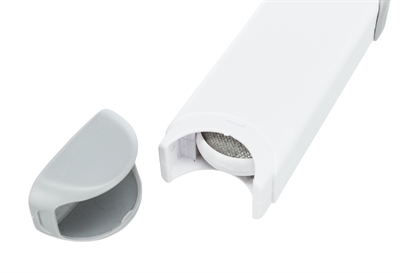 TRIXIE Harenpluizenborstel met reinigingsstation Veloursbekleed, zelfreinigend - Wit/Grijs - 33 cm