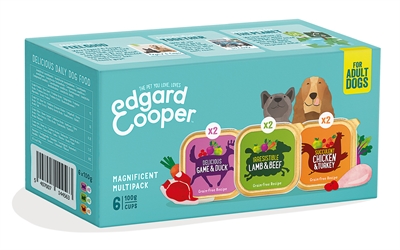 Edgard & Cooper Adult kuipje kip/wild/lam hondenvoer nat 6x100 g