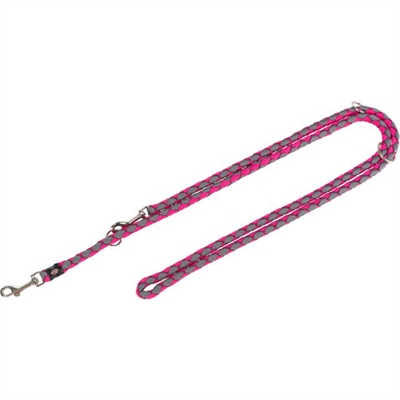 TRIXIE HONDENRIEM CAVO VERSTELBAAR FUCHSIA / GRIJS