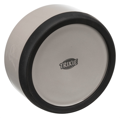 TRIXIE VOERBAK KERAMIEK / RUBBERRAND GRIJS