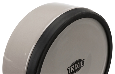 TRIXIE VOERBAK KERAMIEK / RUBBERRAND GRIJS