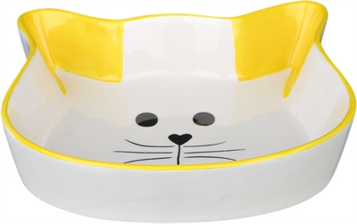 TRIXIE VOERBAK / WATERBAK KATTENHOOFD MET GEZICHT KERAMIEK  ASSORTI