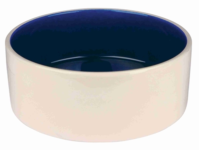TRIXIE VOERBAK KERAMIEK CRÈME / BLAUW