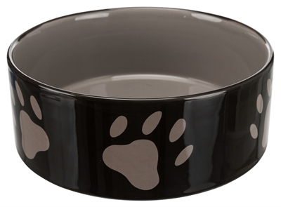 TRIXIE VOERBAK POOTMOTIEF KERAMIEK BRUIN / TAUPE