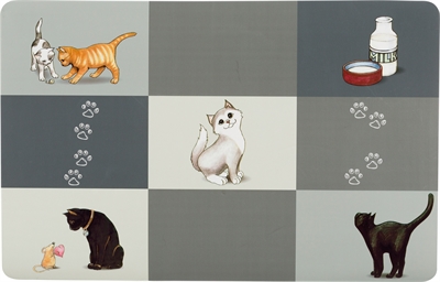 TRIXIE PLACEMAT PATCHWORK CAT GRIJS