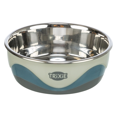 Trixie Gamelle inox / silicone blanc / gris