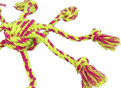 TRIXIE TOUWSPEELTJE MET INGEVLOCHTEN BAL LIME/MAGENTA