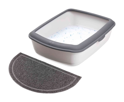 TRIXIE SCHOONLOOPMAT VOOR KATTENBAKKEN HALFROND PVC ANTRACIET