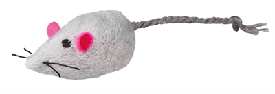 TRIXIE SET MUIZEN PLUCHE MET CATNIP WIT / GRIJS